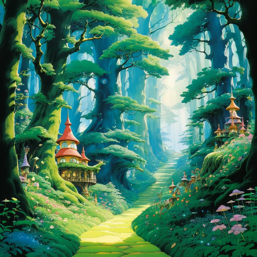 Magical Enchanted Forest Inspired by Miyazaki