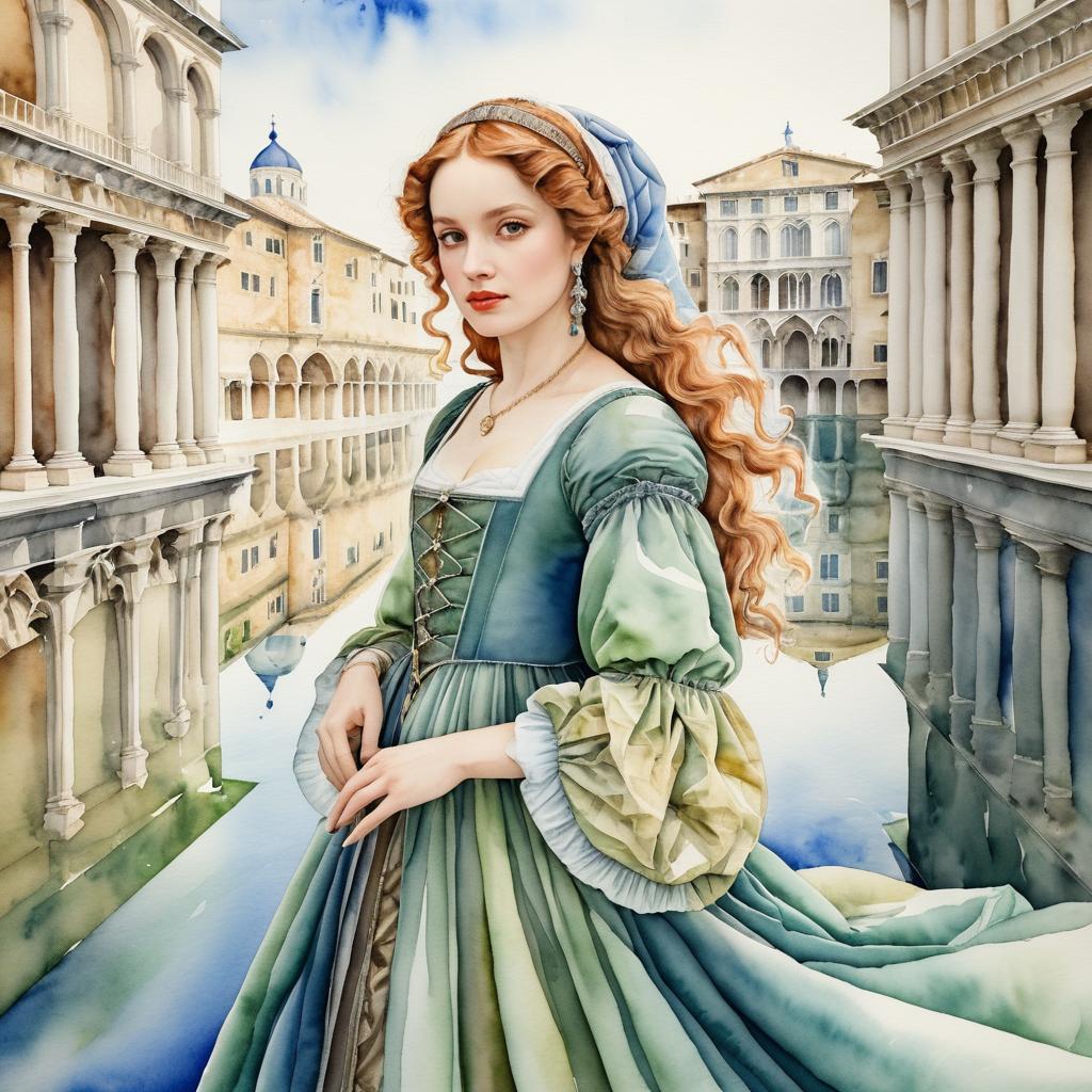 Hyper-Detailed Renaissance Artist Watercolor