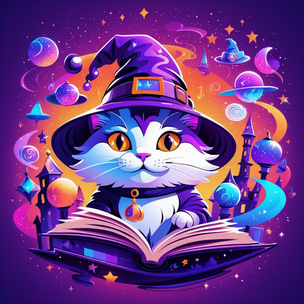 Whimsical Cat Wizard in Urban Fantasy