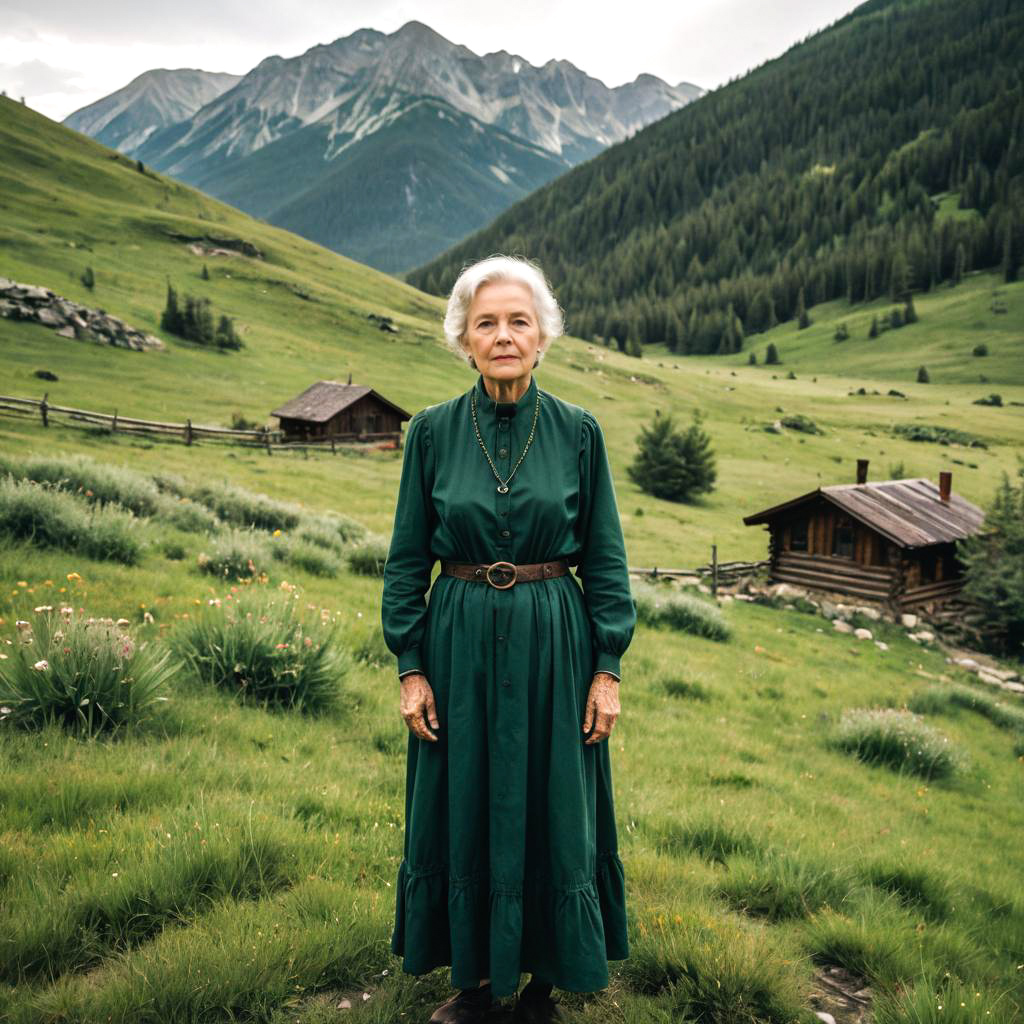 Elderly Woman in a Mountain Retreat