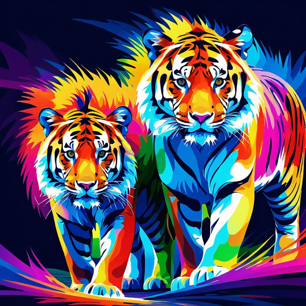 Vivid Abstract Art of Wild Animals