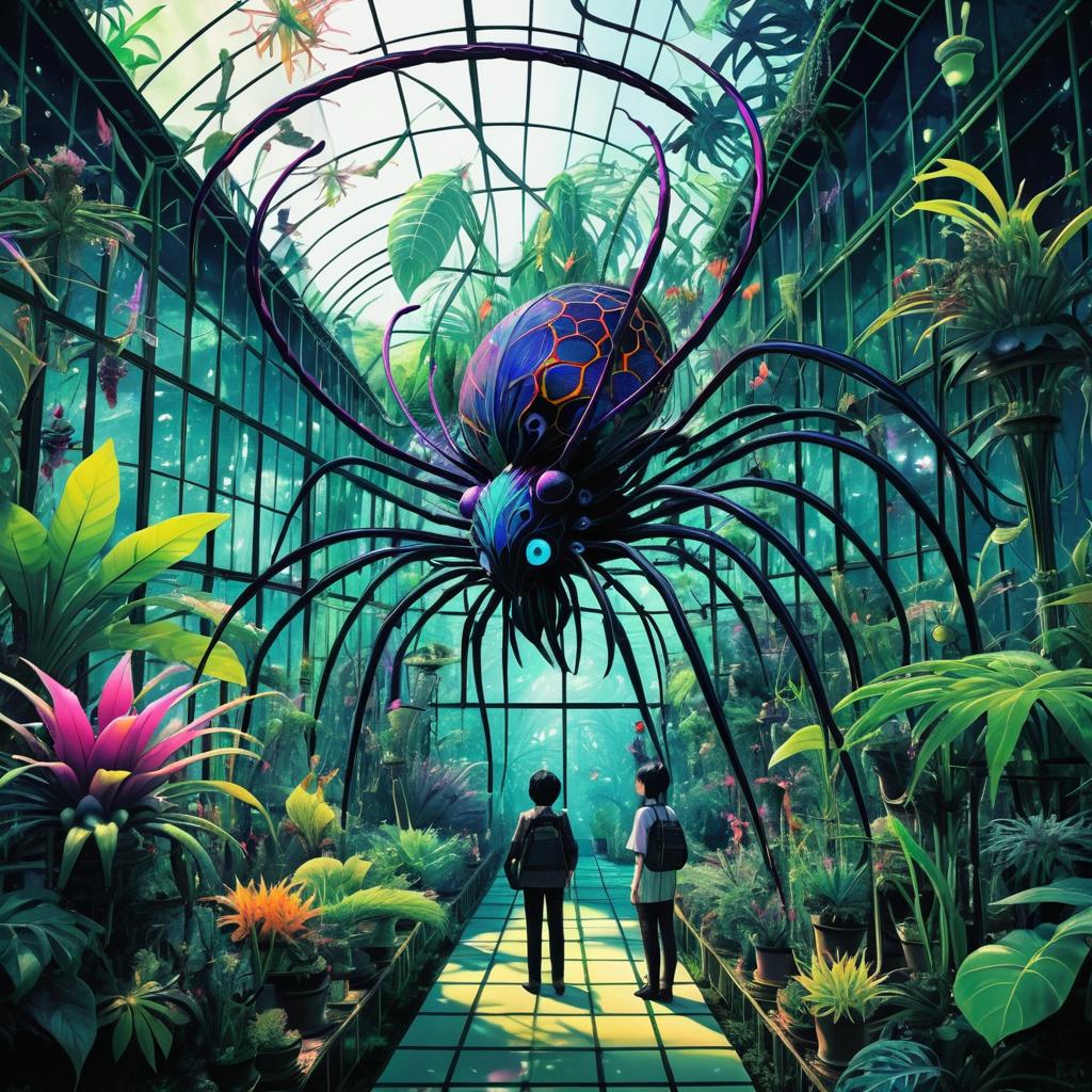 Surreal Encounter in a Greenhouse