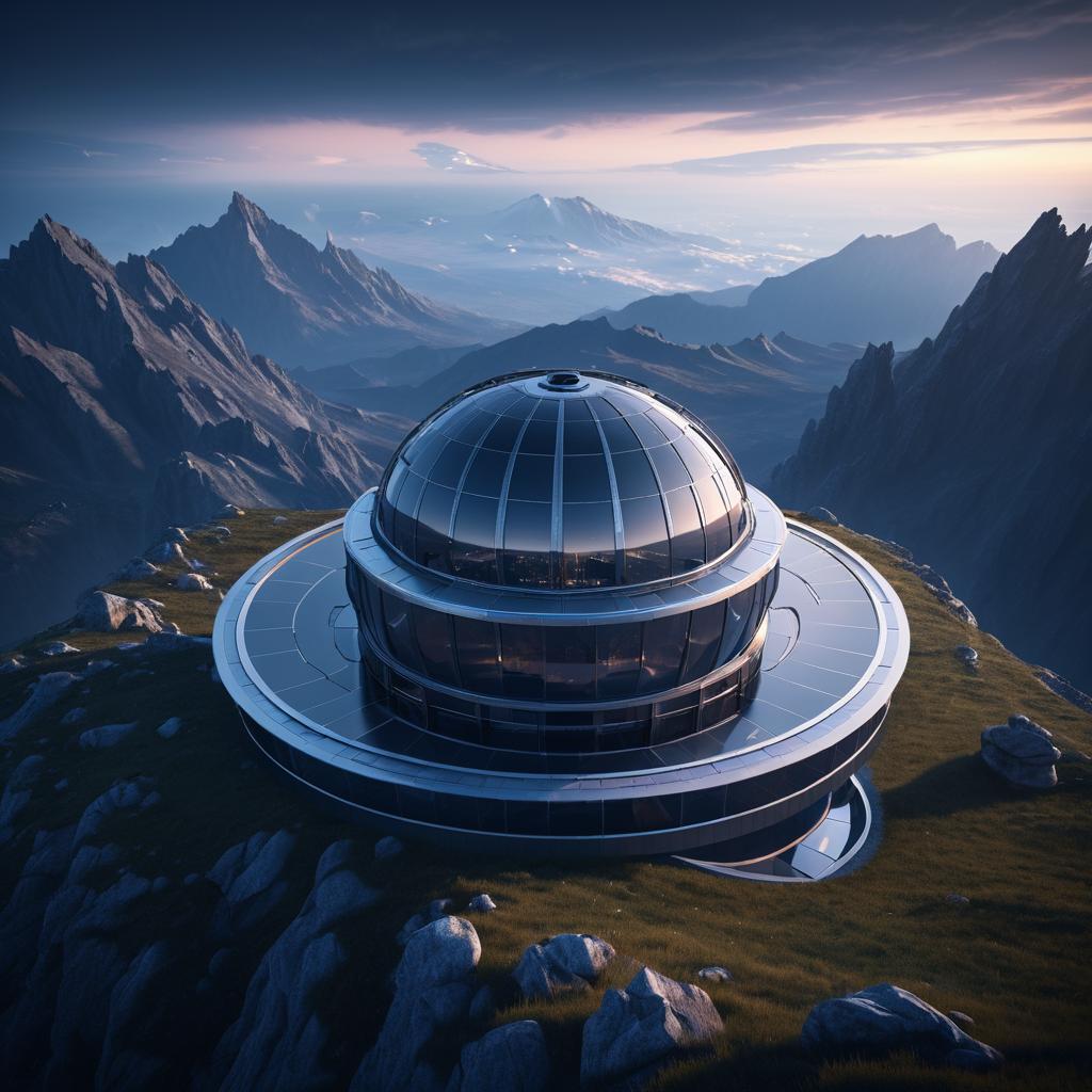 Futuristic Observatory at Mountain's Peak