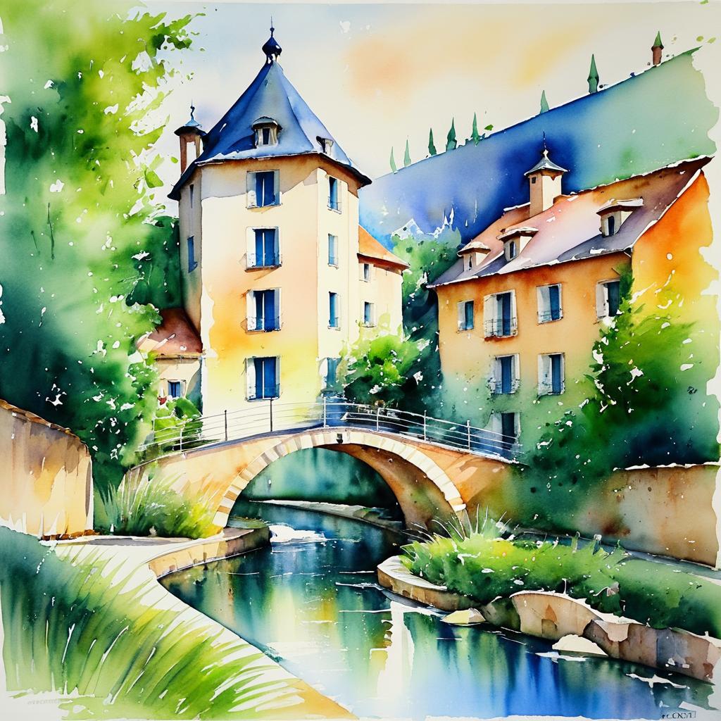 Thick Watercolor Expressionism: Moulin Dreams