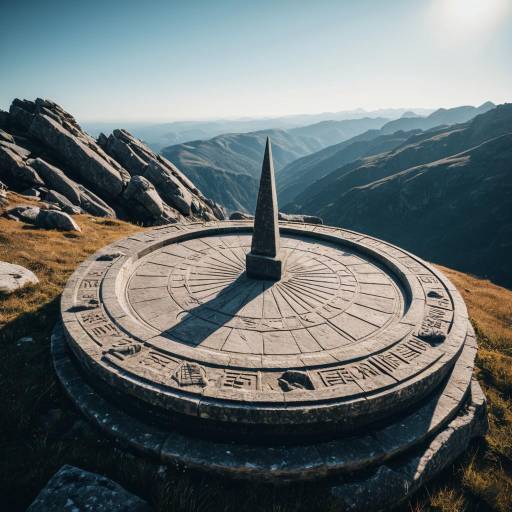 Ancient Stone Sundial on Mountain Summit