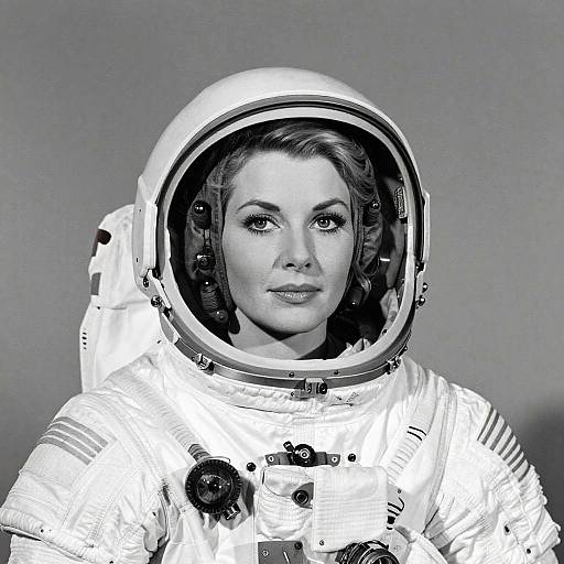 Woman Astronaut in Vintage Space Suit