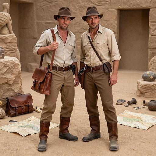 Indiana Jones Couple at Desert Dig