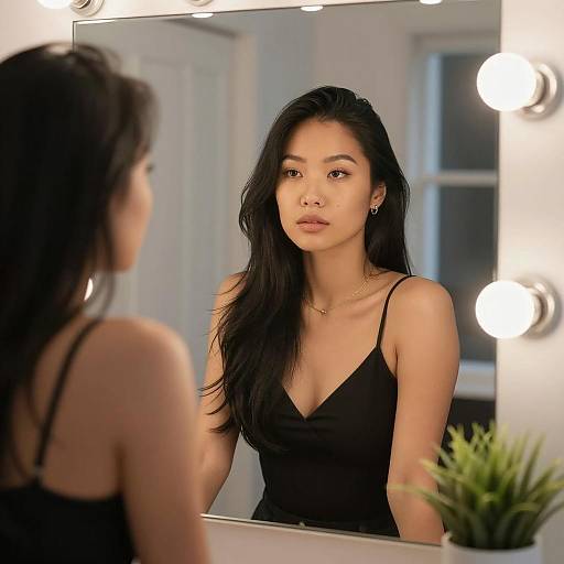 Contemplative Reflection of an Asian Woman