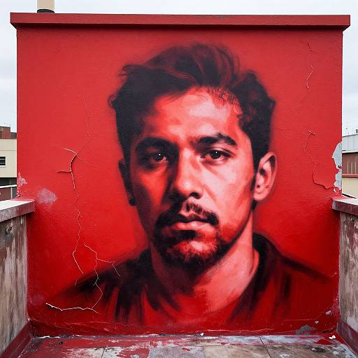 Bold Red Urban Graffiti Art