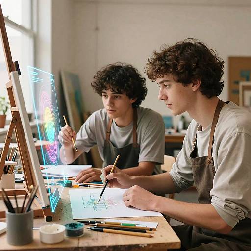 Human and AI Collaborative Art Studio