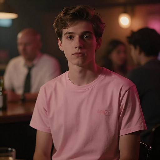 Moody Bar Portrait of Young Man
