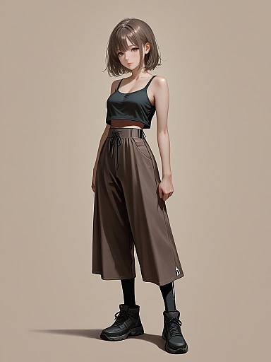 Minimalist Sporty Woman Full-Body Shot