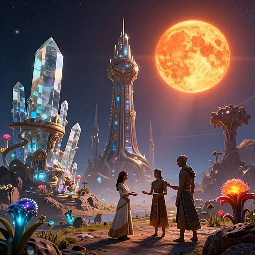 Alien Civilization Under Twin Suns