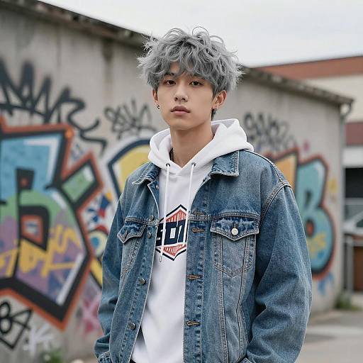 Ash Gray Hair Street Fashion Editorial