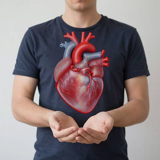 Man Demonstrating Heart's Power