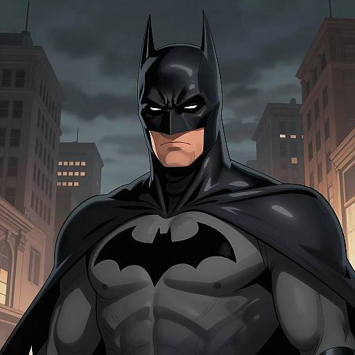 Dynamic Batman Illustration in Urban Setting