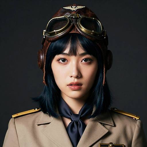 Vintage Female Aviator Portrait