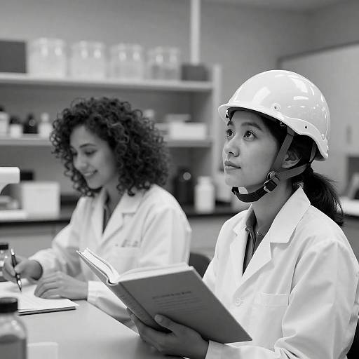 Black and White Laboratory Portrait of Women