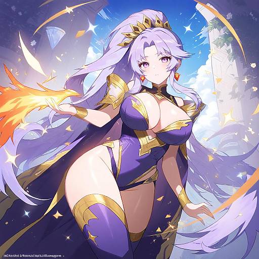 Illustration of Ishtar (fire emblem), fire emblem in the style of Apple caramel