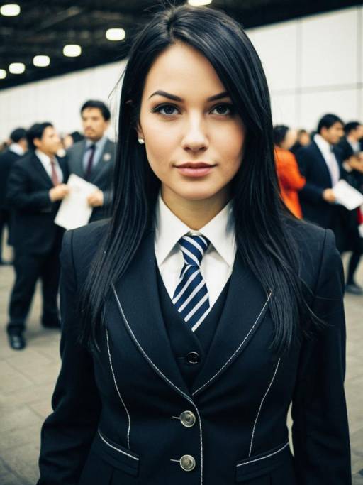 Realistic Woman in Business Attire Portrait
