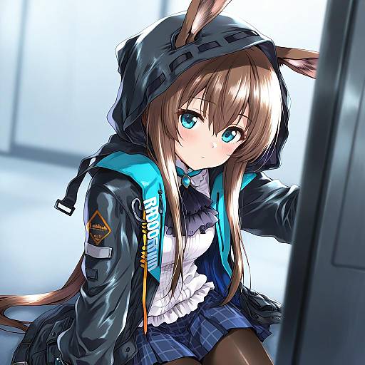 Illustration of Amiya (guard) (arknights), arknights in the style of Kuroi mimei