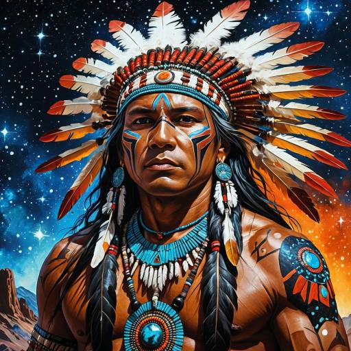 Native American Shaman in Cosmic Setting