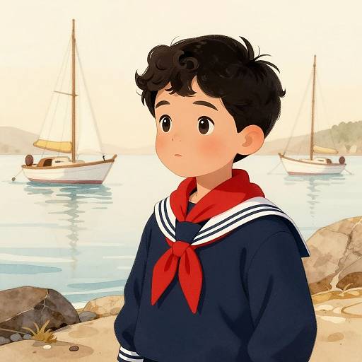 Graphic Novel Boy in Sailor Outfit