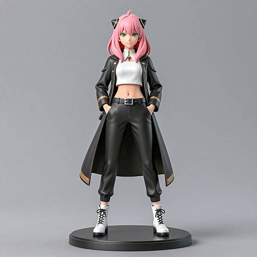 Pink-Haired Anime Woman Figurine