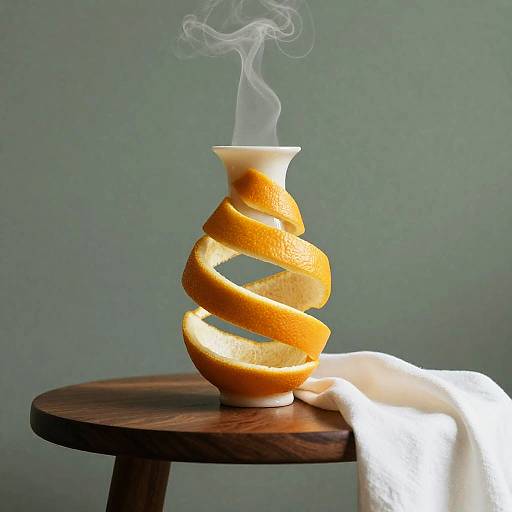 Sculptural Vase with Citrus Peel and Steam