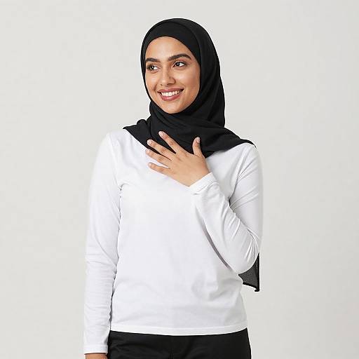 Smiling Woman in Black Hijab