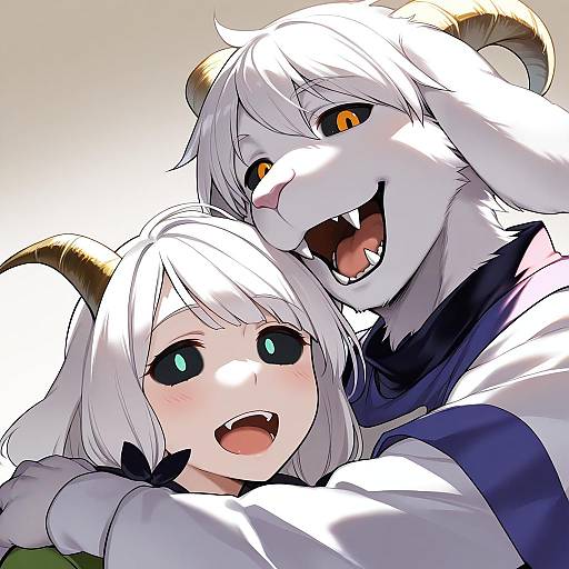 Illustration of Asriel dreemurr, undertale in the style of Ken (coffee michikusa)