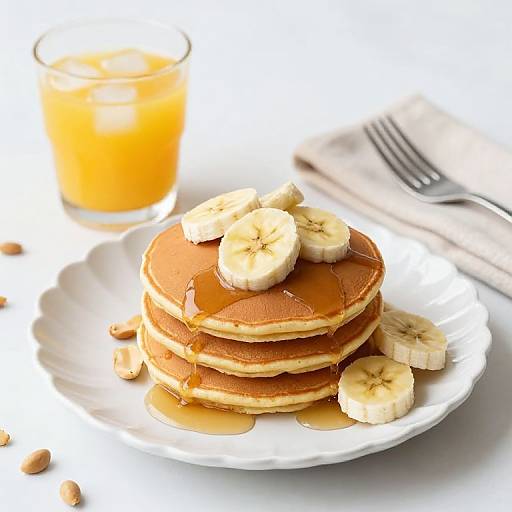 Protein Banana Pancakes with Syrup
