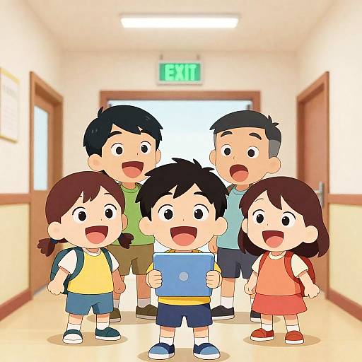 Exaggerated Expressions of Joyful Children