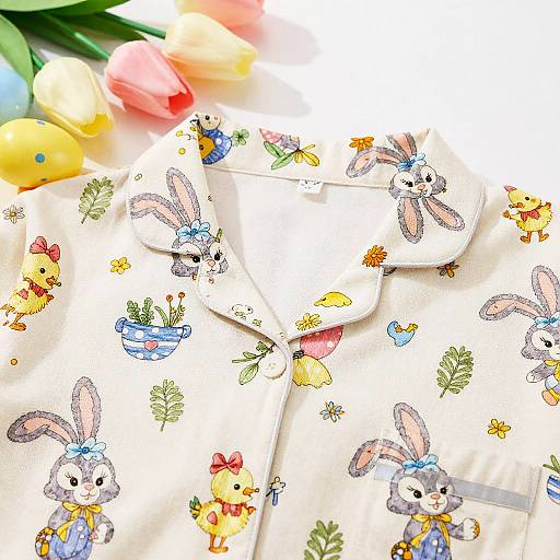 Disney Easter Pajamas Fabric Detail
