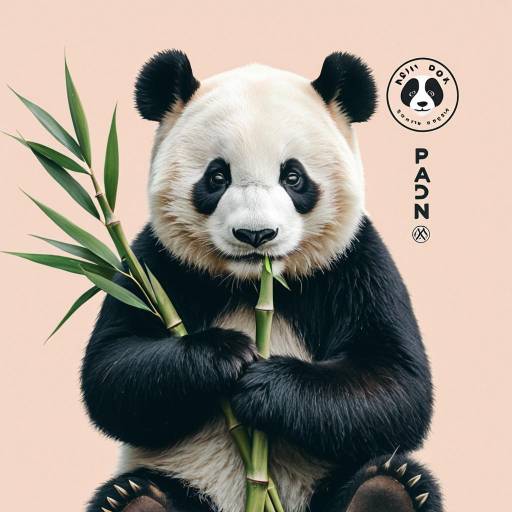 Gentle Panda Holding Bamboo with Soft Pastel Aesthetic