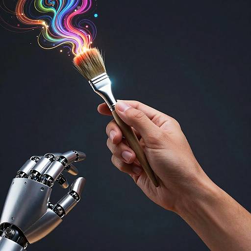 Human and AI Collaboration Art