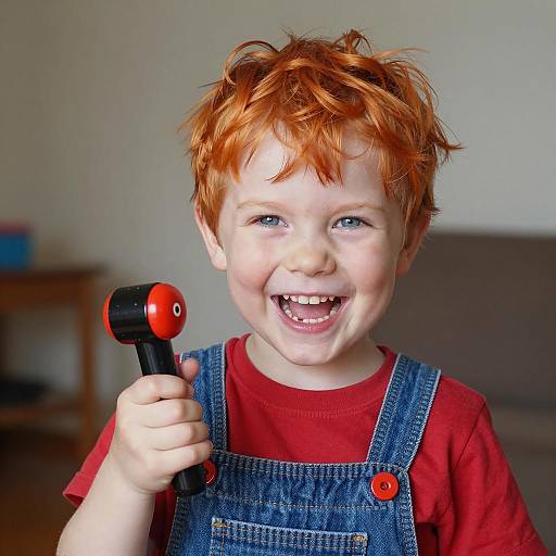 Joyful Child with Bright Orange Hair