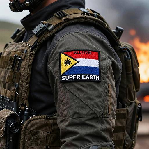 Helldivers Super Earth Flag on Tactical Armor