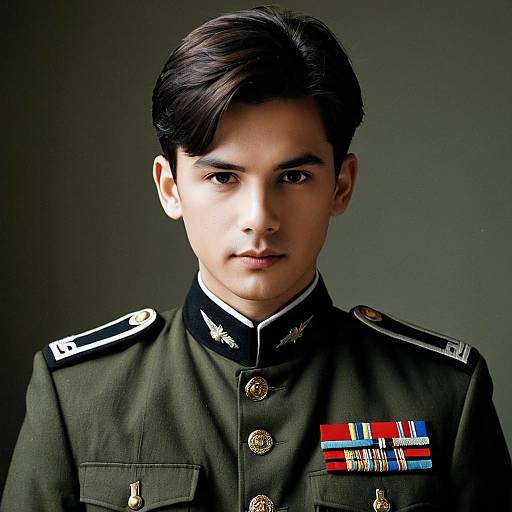 Young Man in Military Uniform