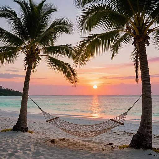 Tropical Beach Hammock at Sunset