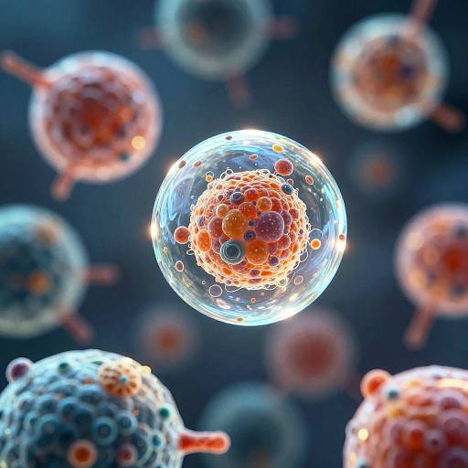 Bioluminescent Cellular Vesicles Close-Up