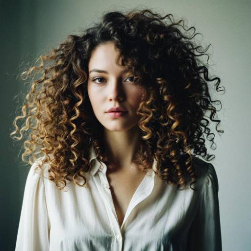 Woman with Natural Curly Hair in White Blouse Woman with Natural Curly Hair in White Blouse