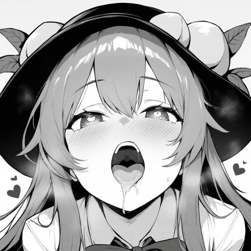 Monochrome Portrait of Hinanawi Tenshi