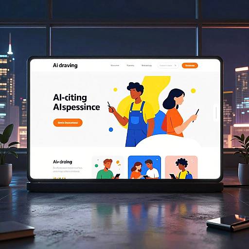 AI Art Platform on Futuristic Touchscreen