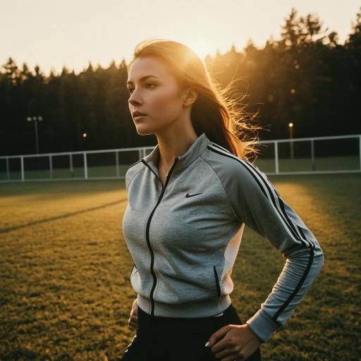 Woman in Sportswear at Sunset
