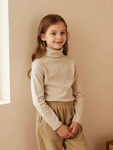 Cozy Minimalist Portrait of 9-Year-Old Girl