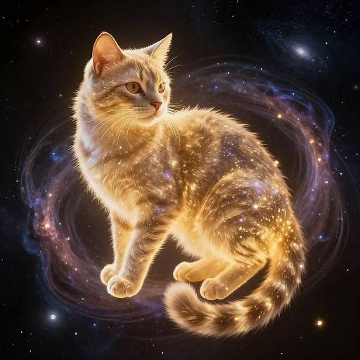 Cosmic Stardust Feline in Nebulae