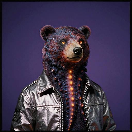 Bioluminescent Tentacle Bear Portrait