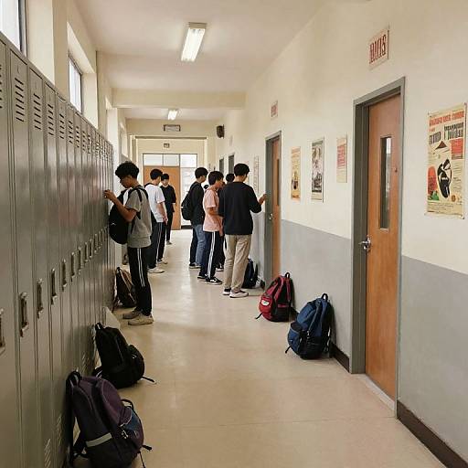 Vintage High School Hallway Scene