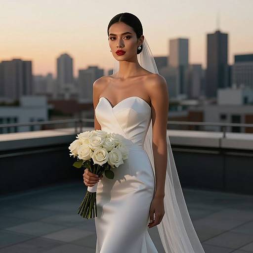 Modern Urban Bride at Sunset